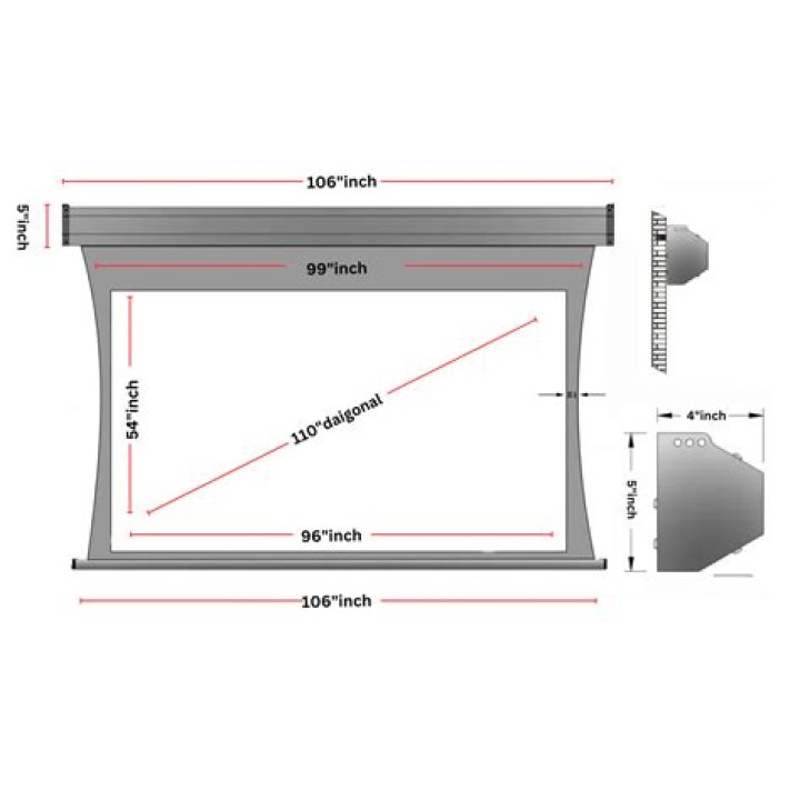 How big is a 110 inch projector screen?