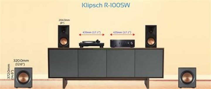 How big is the Klipsch r-100sw subwoofer in inches?