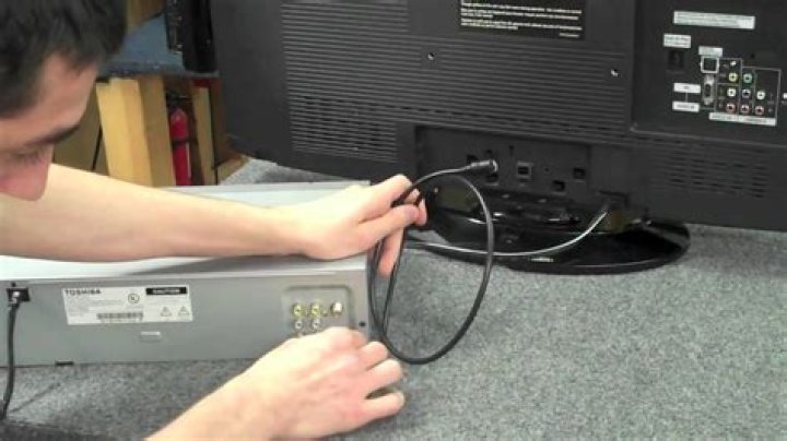 How do I connect my VCR to my dish satellite?