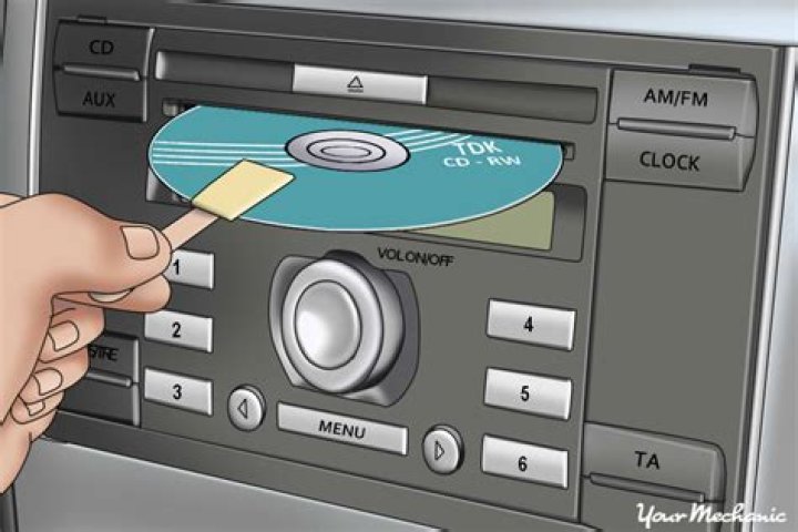 How do I fix a stuck CD player in my car?