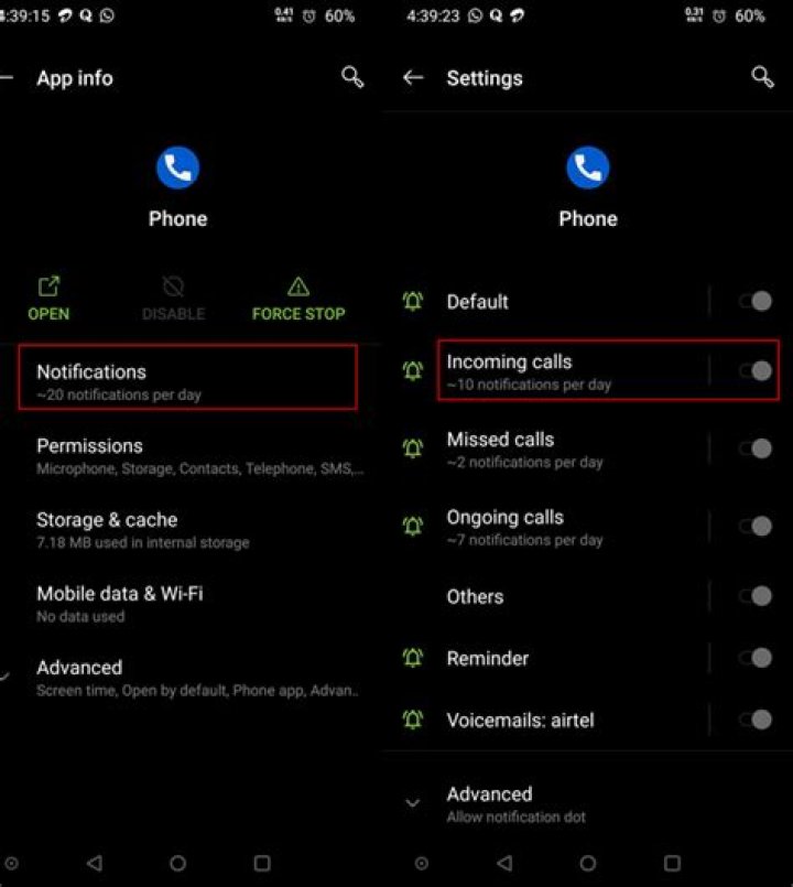 How do I fix display not waking up with incoming calls?