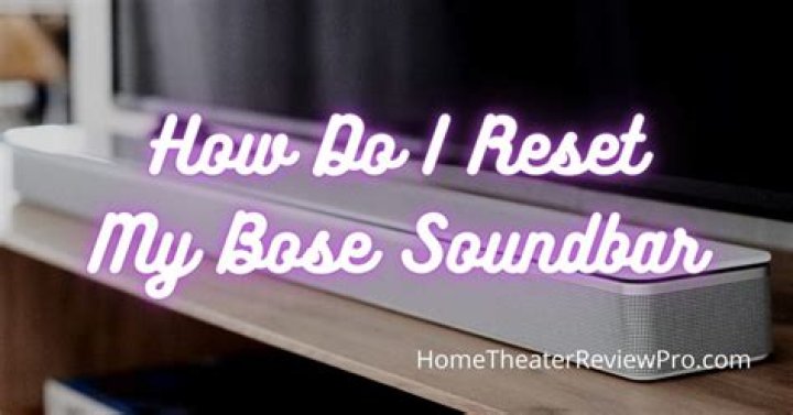 How do I reset my Bose solo5?
