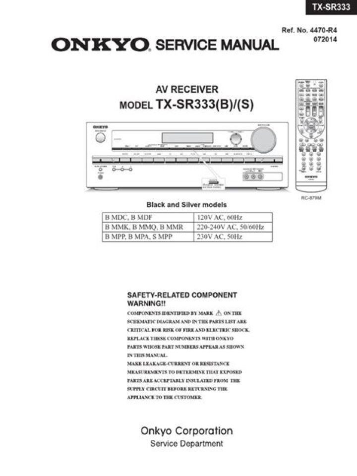 How do I reset my Onkyo TX sr333?