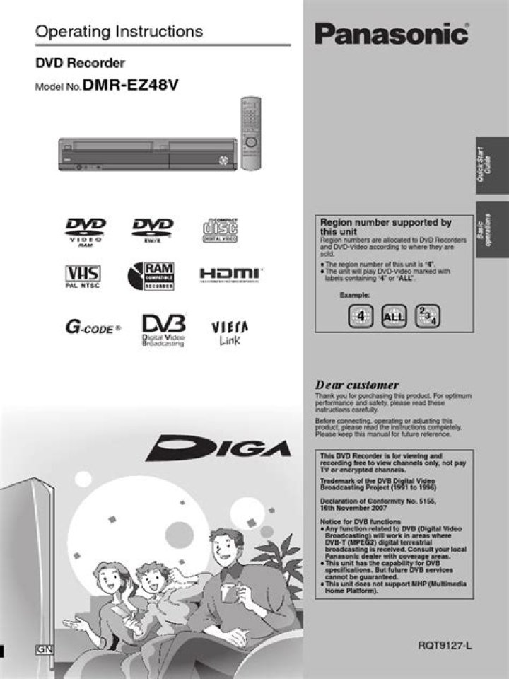 How do I reset my Panasonic DMR ez48v?