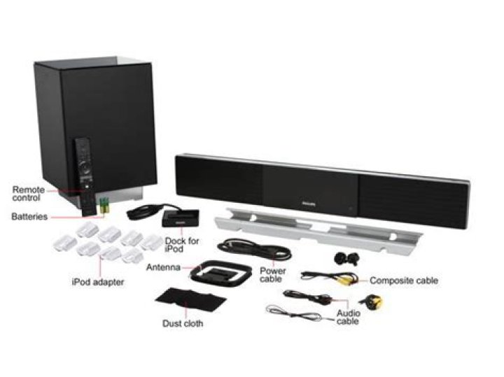 What does the Philips hts8100 surround sound system do?