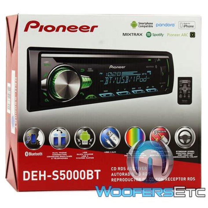 What does the pioneer deh-s5000bt CD receiver do?
