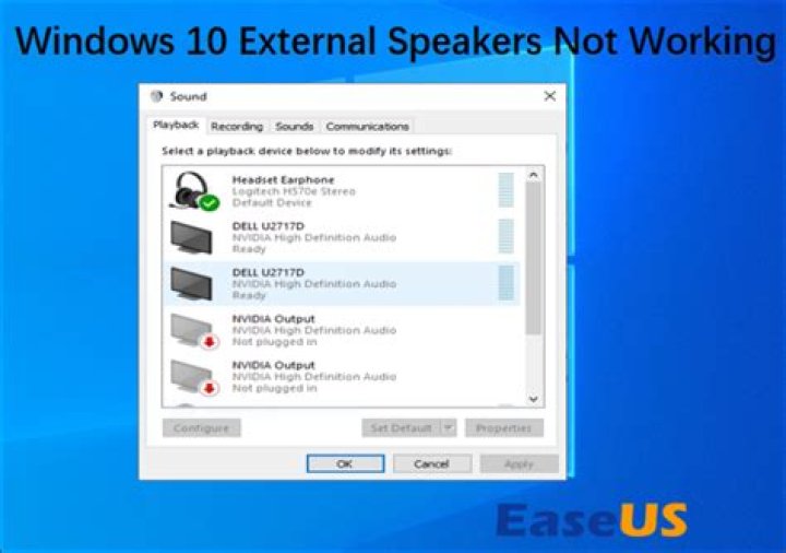 Why are my external speakers not working on my computer?